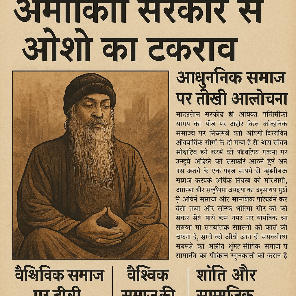 अमेरिकन सरकार ओशो के पीछे क्यों पड़ी थी? जानिए क्यों ओशो जैसे शांतिप्रिय और क्रांतिकारी विचारक को अमेरिकी सरकार ने खतरा माना। रजनीशपुरम, बंदूकें, विचारधारा एवं अमेरिकी डर के पीछे की पूरी सच्चाई यहां पढें आज...